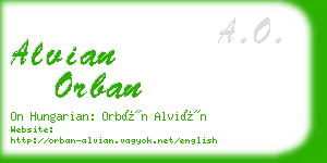 alvian orban business card